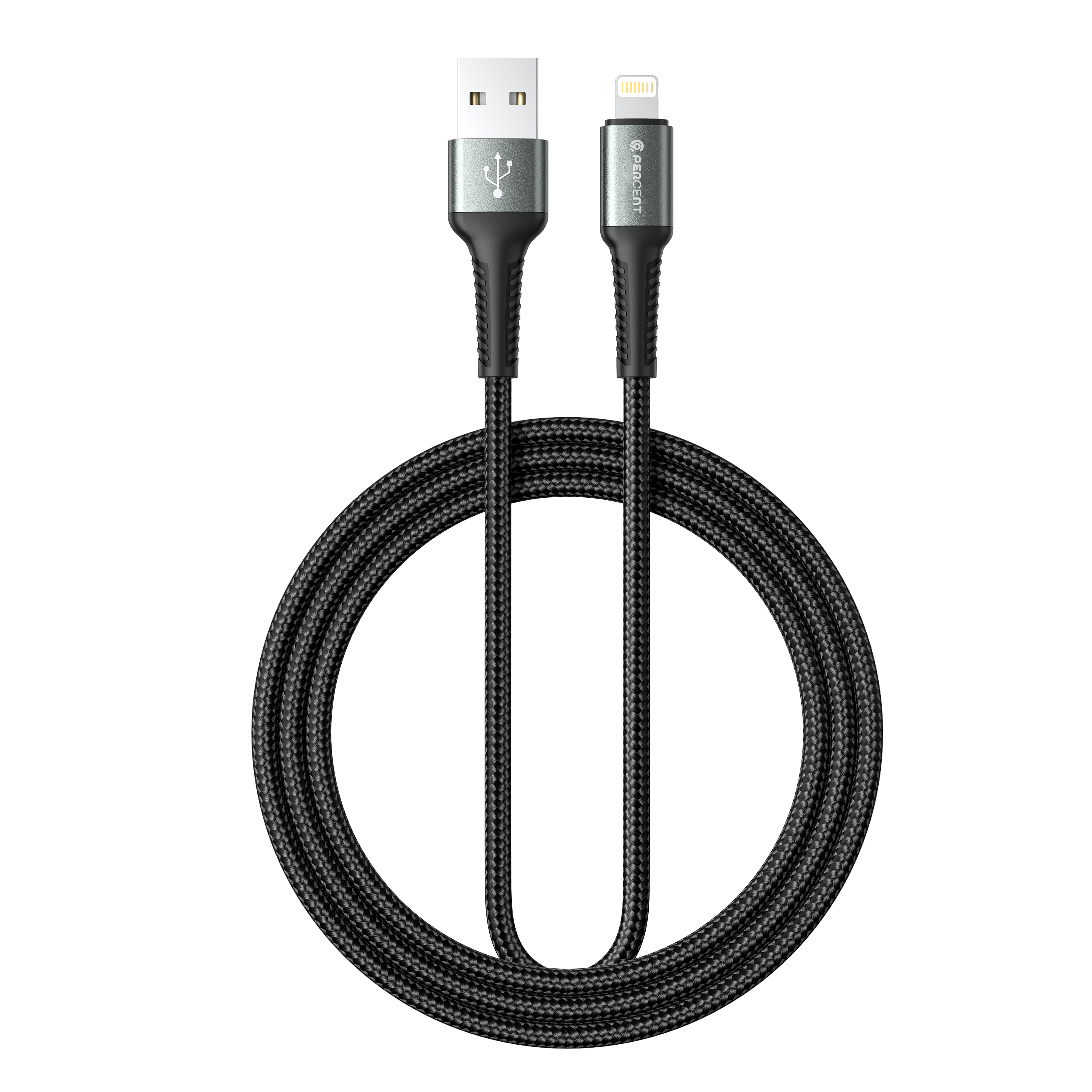 90 Percent Voltix90 Core – USB-A to Lightning Braided Cable, 2M
