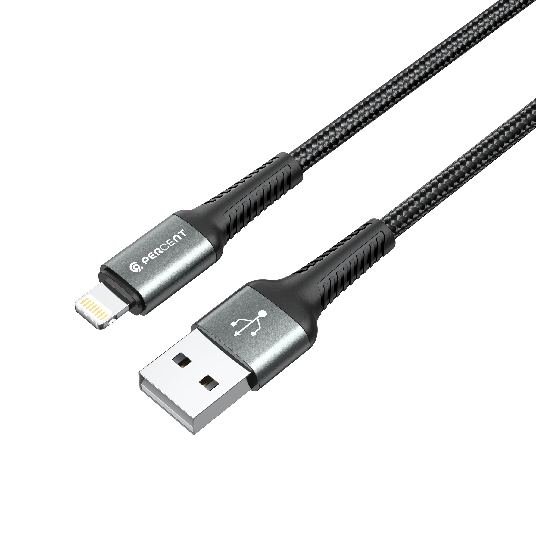 كيبل من 90 بيرسنت Voltix90 Core مضفّر من USB-A إلى Lightning بطول 2 متر