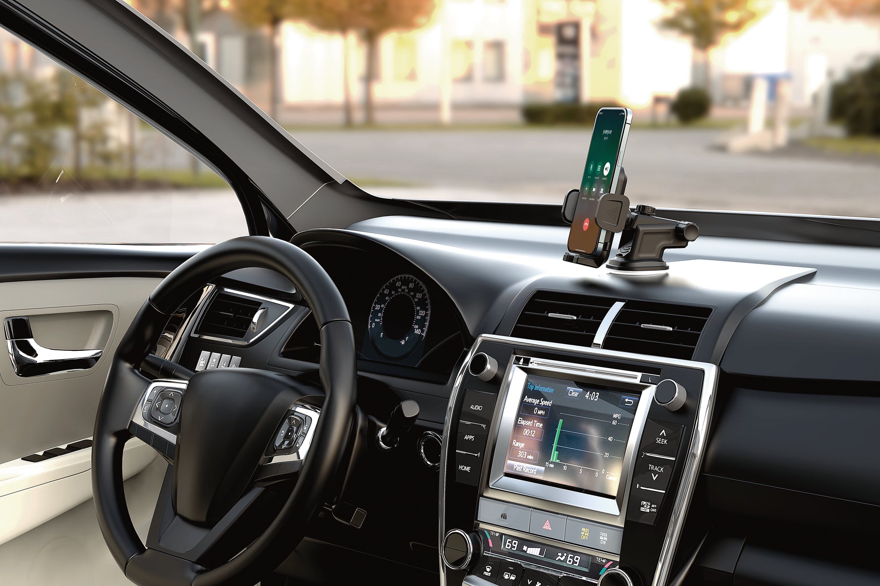 حامل هاتف Secure90 Universal للوحة القيادة في السيارة من 90 Percent | أسود
