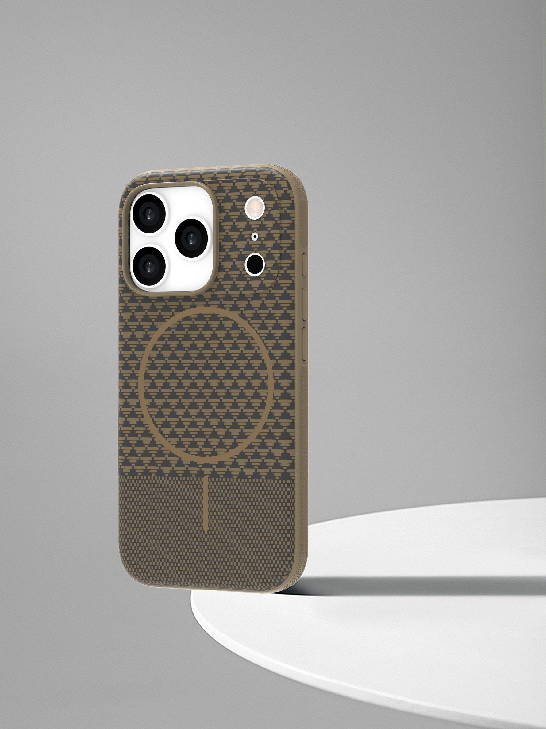 LZEL Magcarbon Splice Case for iPhone 17 Pro  | Brown Carbon