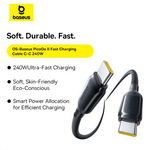 كيبلBaseus PicoGo Ⅱ للشحن فائق السرعة USB-C إلى USB-C بقوة 240 واط بطول 2 متر | أسود