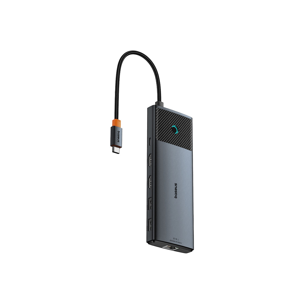 هاب Baseus Metal Gleam II 10 في 1 USB مع عرض مزدوج | أسود 