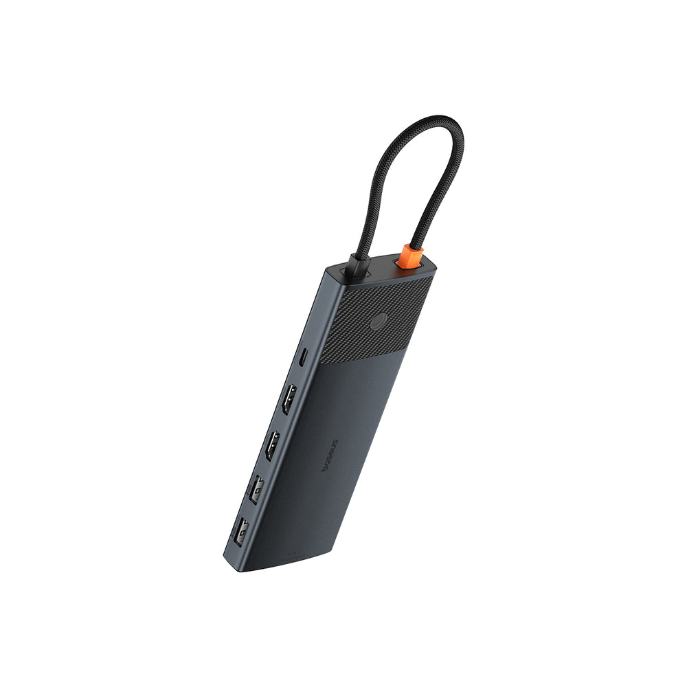 هاب Baseus Metal Gleam II 10 في 1 USB مع عرض مزدوج | أسود 