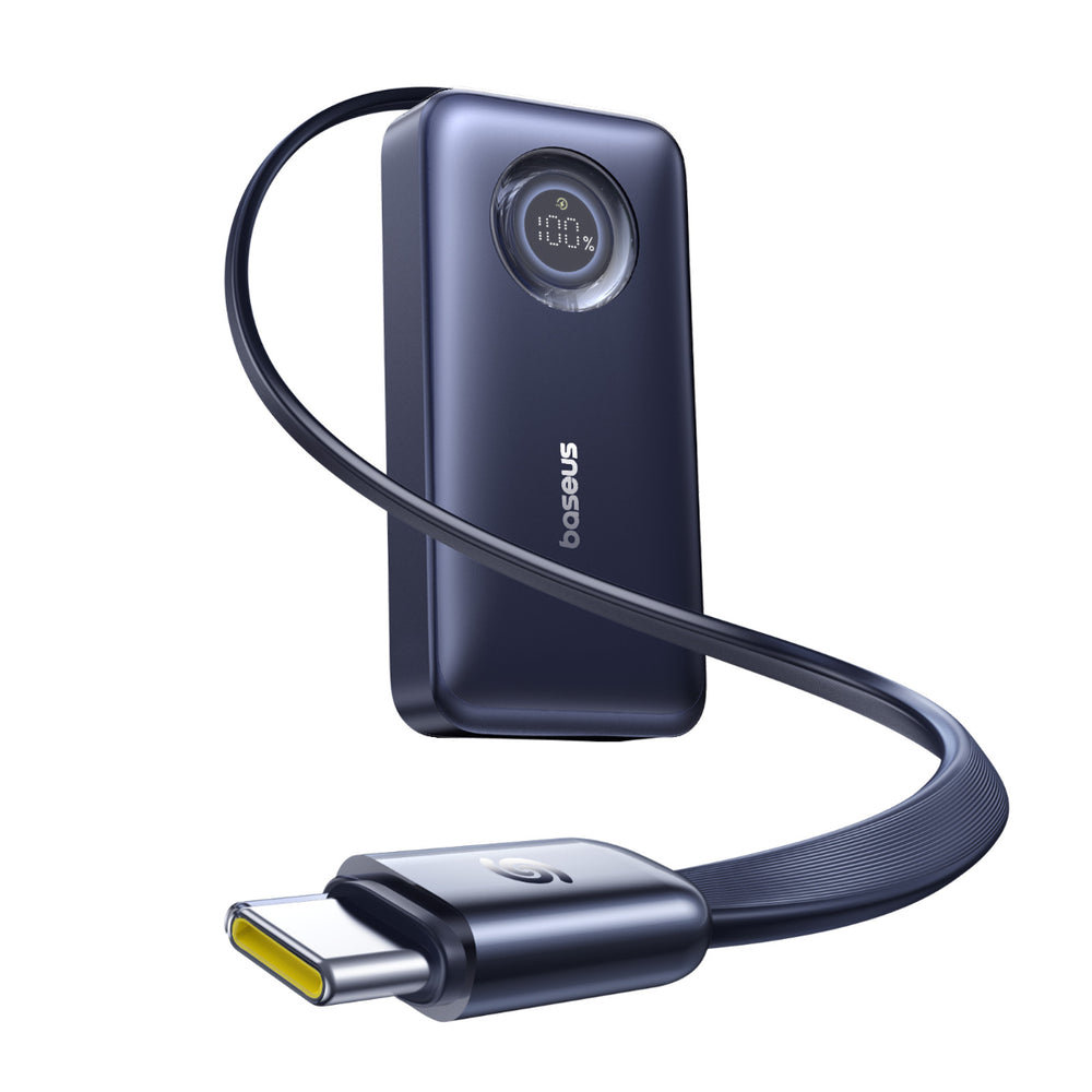 باور بانك Baseus EnerCore CR11 مع كابل قابل للسحب بسعة 10000mAh وقدرة 45 واط | أسود 