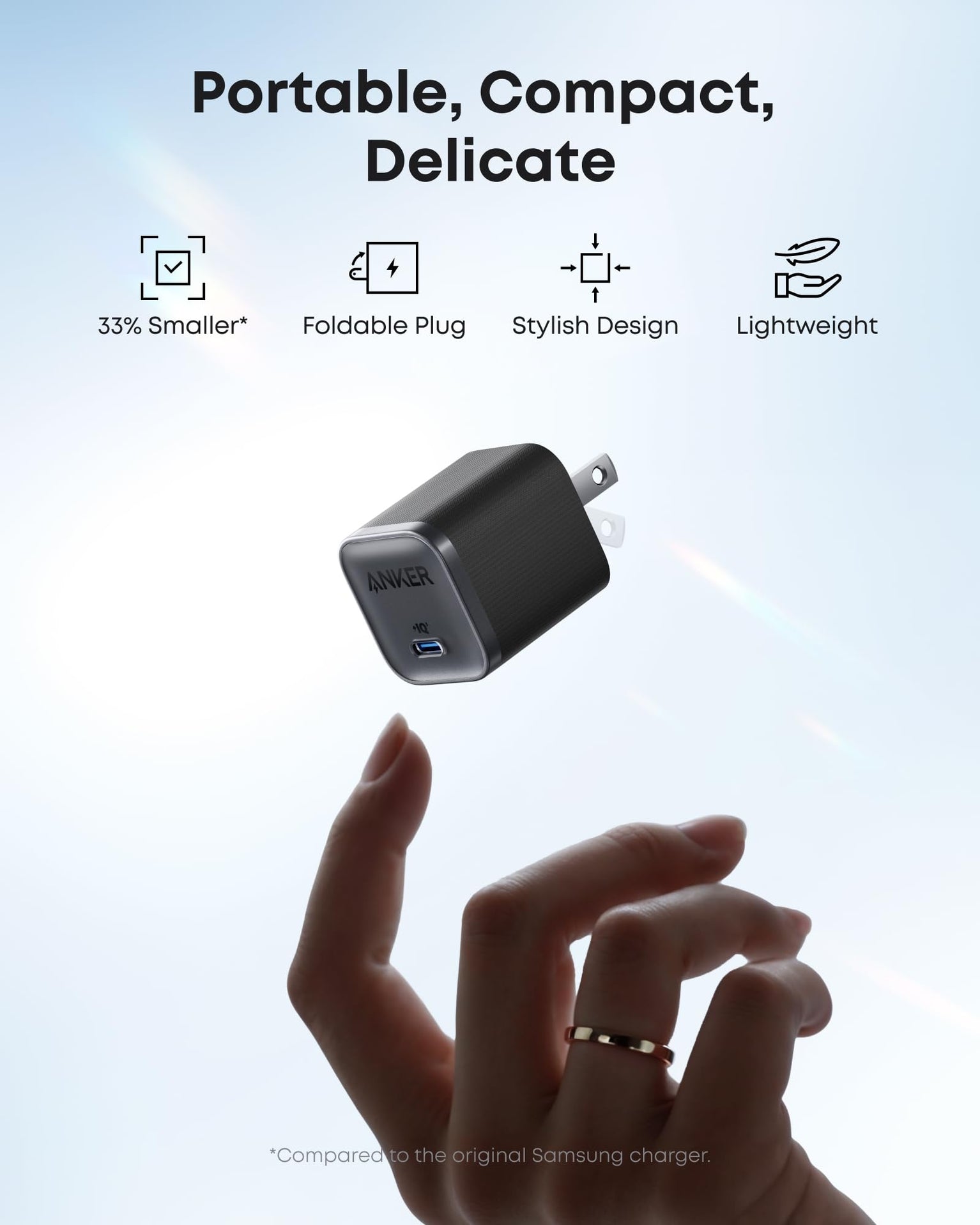 شاحن أنكر نانو سريع 45 واط بتقنية GaN – USB-C | أسود
