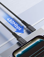كيبل Aslitec GRAPHENEX  للشحن السريع ونقل البيانات بقدرة 240 واط – USB-C إلى USB-C