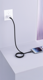 كيبل Celceris Powerline M من ليزل مضفر قماشي USB-A إلى Micro | أسود