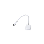 محول LZEL Hubduo Nexus ثنائي USB-C للسماعات والشحن بطول 20 سم | أبيض