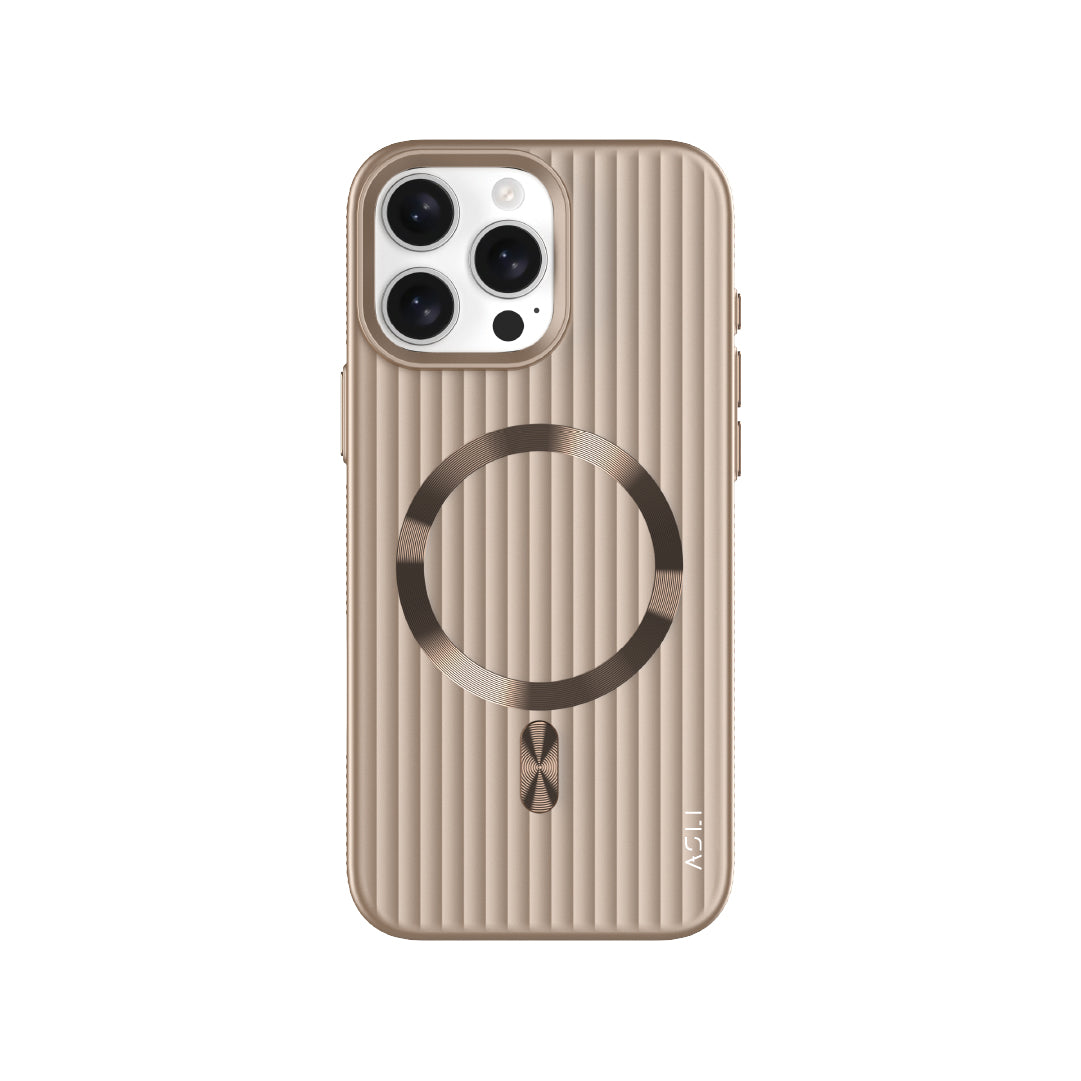 ASLI Corrugared Ridge Premium Metalic Case With Enhanced Camera Protection Case For iPhone 16 Pro Max
