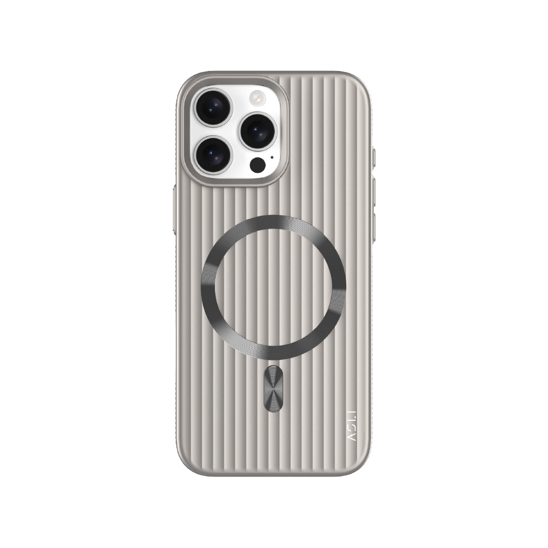 ASLI Corrugared Ridge Premium Metalic Case With Enhanced Camera Protection Case For iPhone 16 Pro
