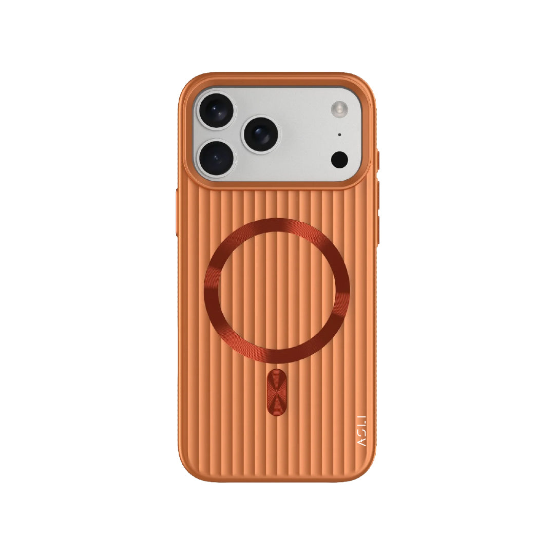 ASLI Corrugared Ridge Premium Metalic Case With Enhanced Camera Protection Case For iPhone 17 Pro Max