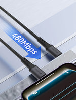 كيبل Aslitec GRAPHENEX SYNC للشحن السريع ونقل البيانات – USB-C إلى Lightning
