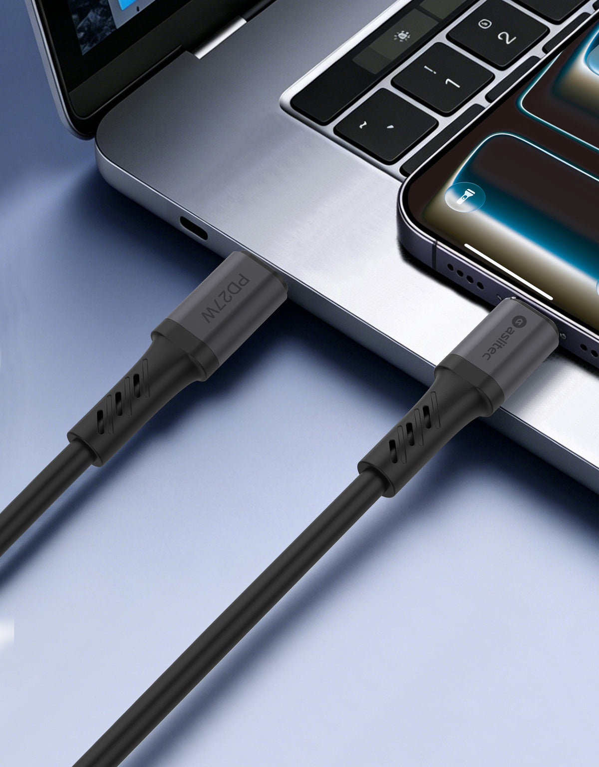 كيبل Aslitec GRAPHENEX SYNC للشحن السريع ونقل البيانات – USB-C إلى Lightning