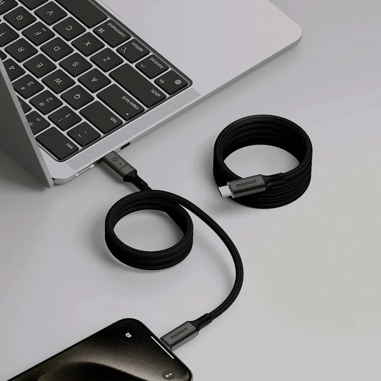 Momax Mag Link 100W Magnetic USB-C to USB-C Cable 1m Black