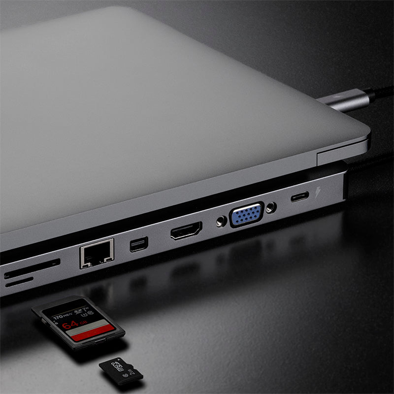 Momax OneLink 12-in-1 USB-C Docking Station – 100W PD, 4K HDMI, USB 3.0, Micro SD & Mini DisplayPort | Silver