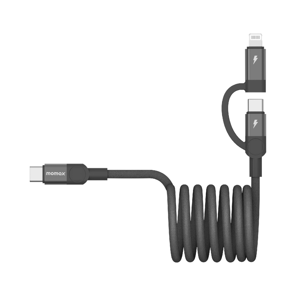 كيبل Momax Mag Link المغناطيسي  USB-C to USB-C و موصل Lightning بطول 1م
