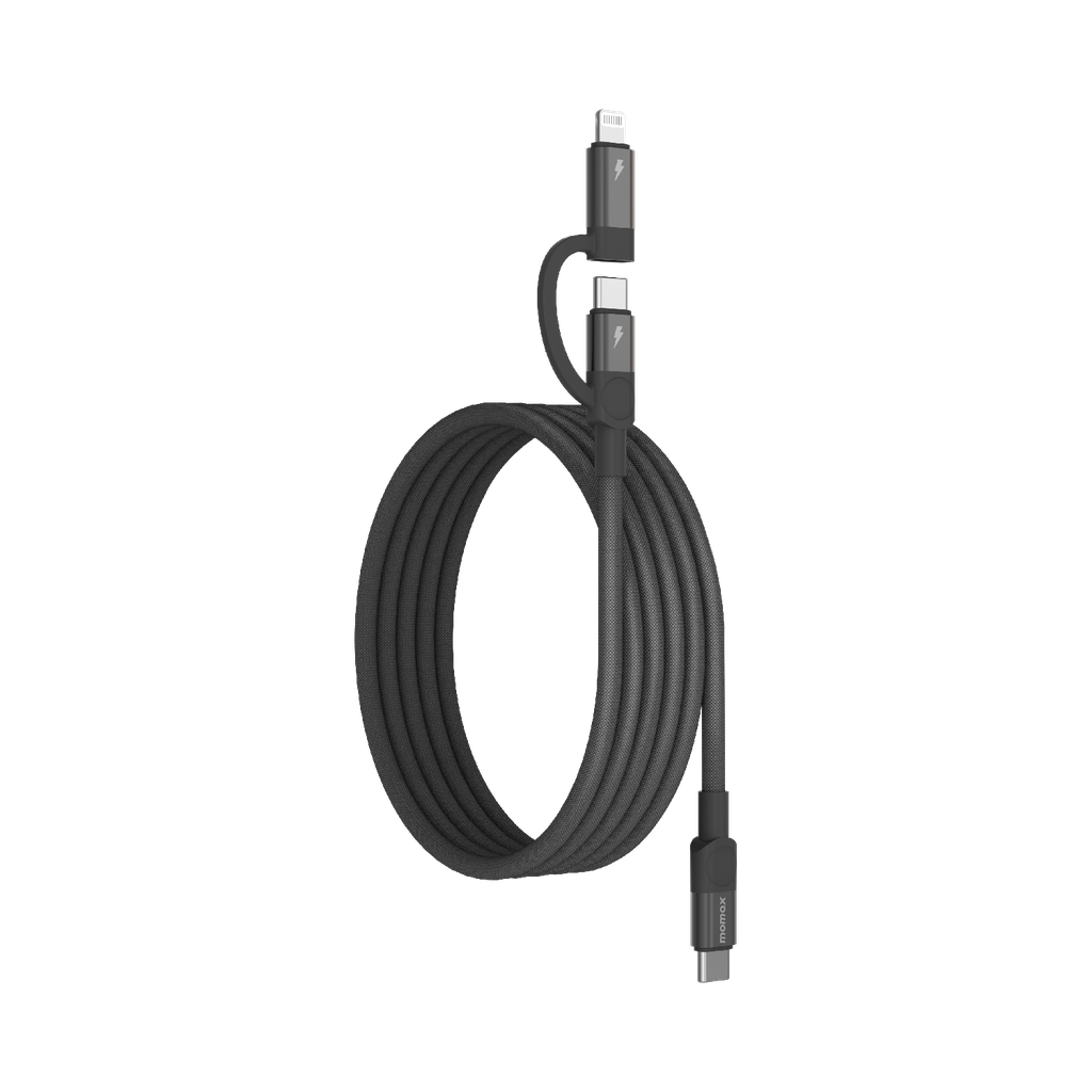 كيبل Momax Mag Link المغناطيسي  USB-C to USB-C و موصل Lightning بطول 1م