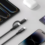كيبل Momax Mag Link المغناطيسي  USB-C to USB-C و موصل Lightning بطول 1م