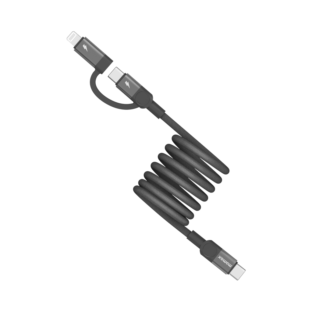 كيبل Momax Mag Link المغناطيسي  USB-C to USB-C و موصل Lightning بطول 1م