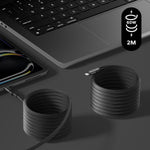 كيبل ماج لينك USB-C إلى Lightning مغناطيسي 60 واط بطول 2 متر من Momax | أسود