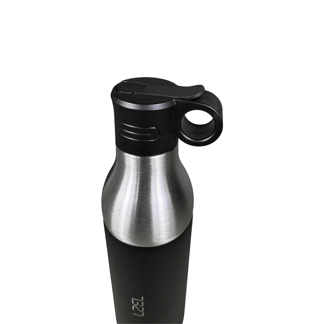  زجاجة حرارية مزدوجة من LZEL Natura Elva – حجم 400 مل + 400 مل | أسود