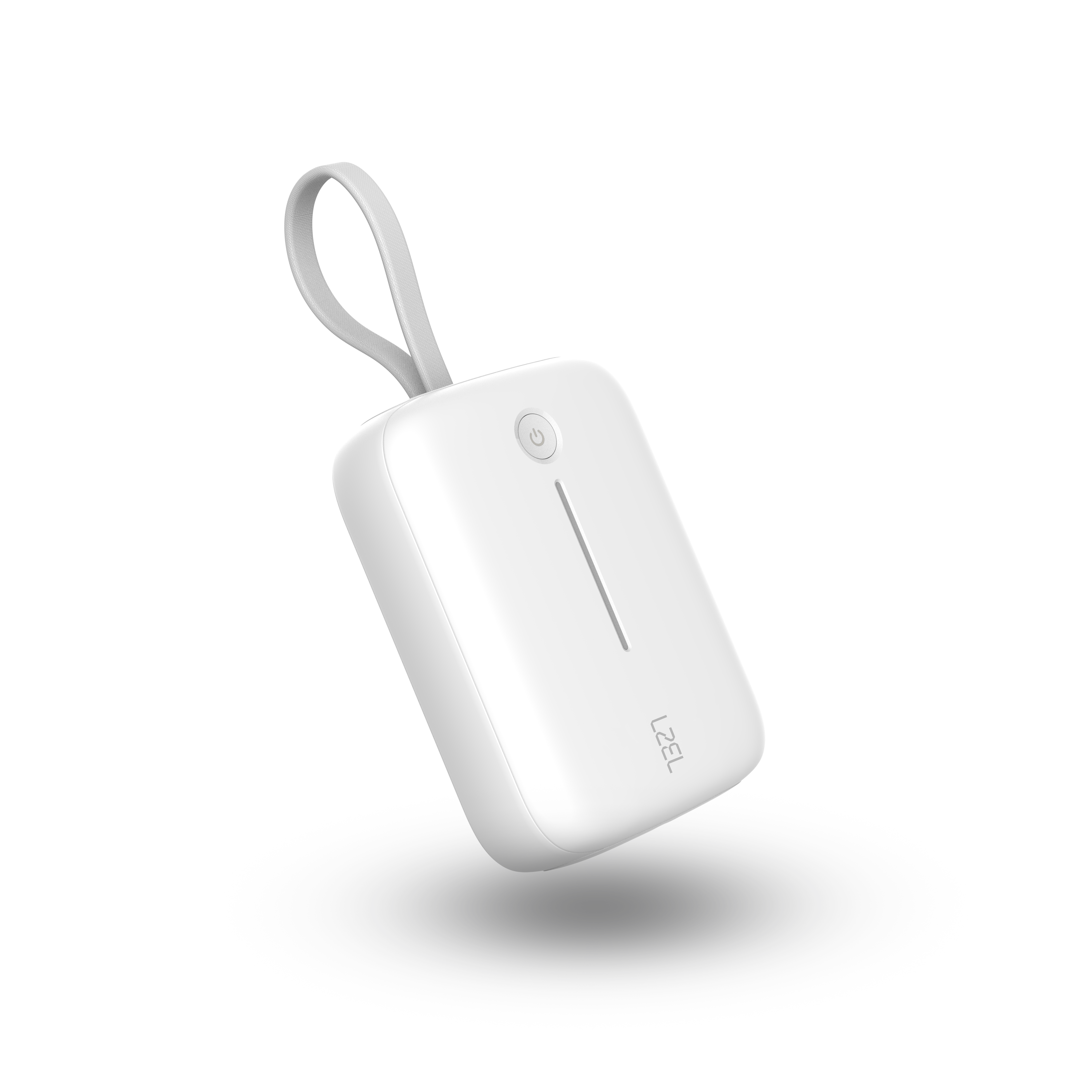 LZEL PrimeBrio Neo 10K Mini Power Bank 22.5W – 10000mAh, Detachable Type-C Cable | White