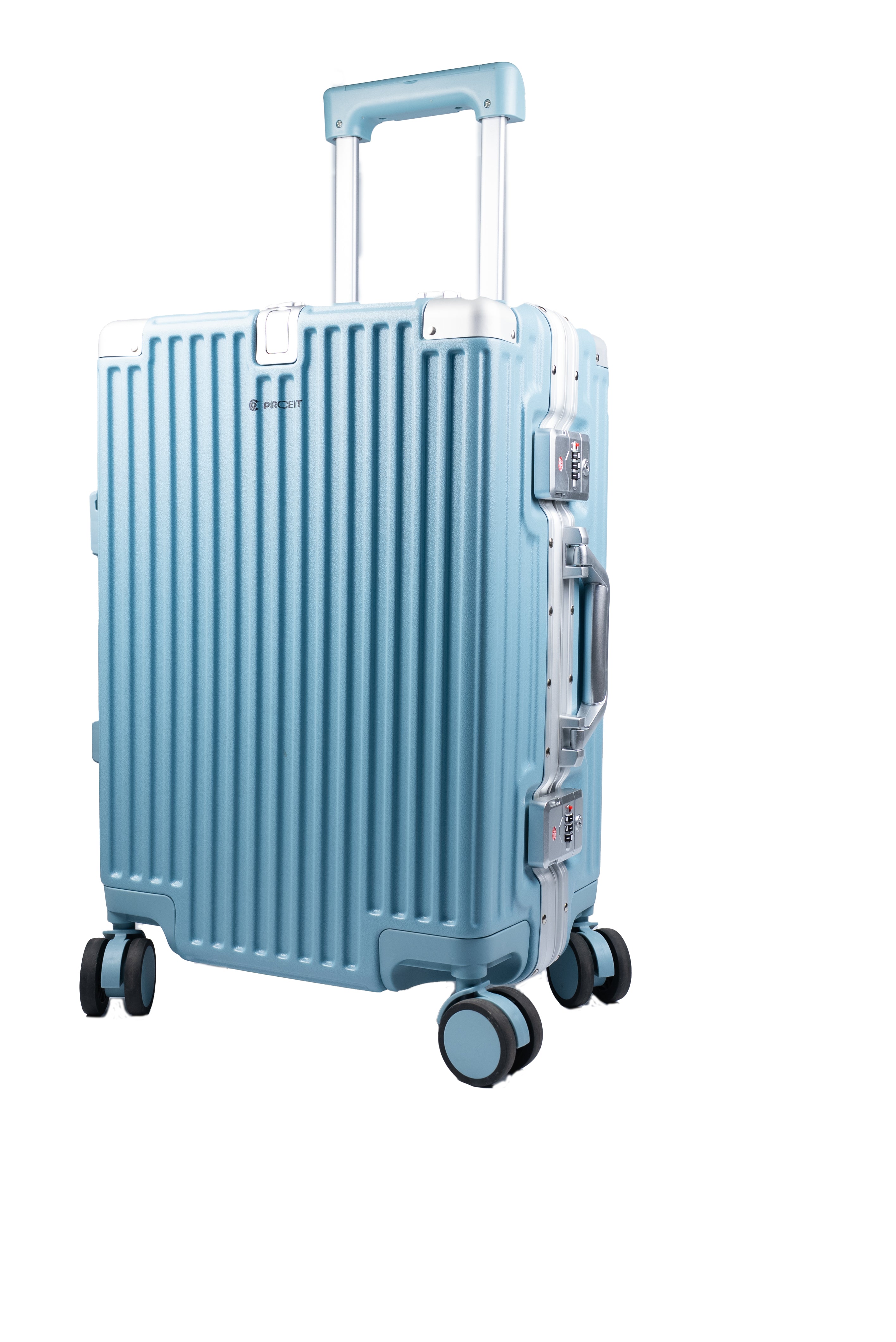 90 Percent  4 Wheels ABS Aluminum Frame 20 Inch Suitcase | Blue