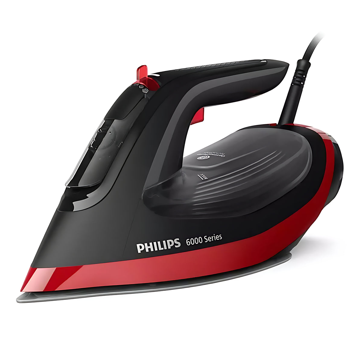 Philips 6000 Series Steam Iron, 2800W | Black & Red
