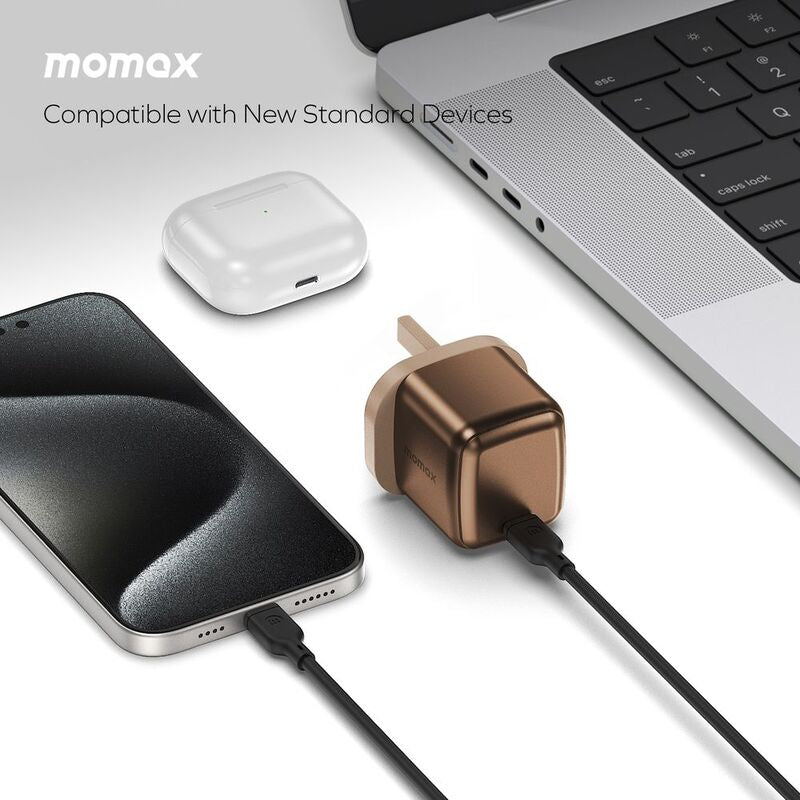 شاحن حائط من Momax 1-Charger GaN Tech بقدرة 65 واط – منفذ واحد | بيچ