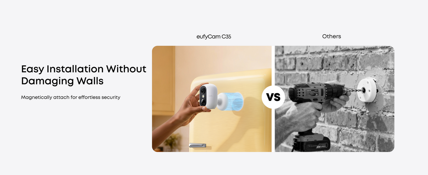 eufyCam C35 Flexible Security Camera with Color Night Vision | White