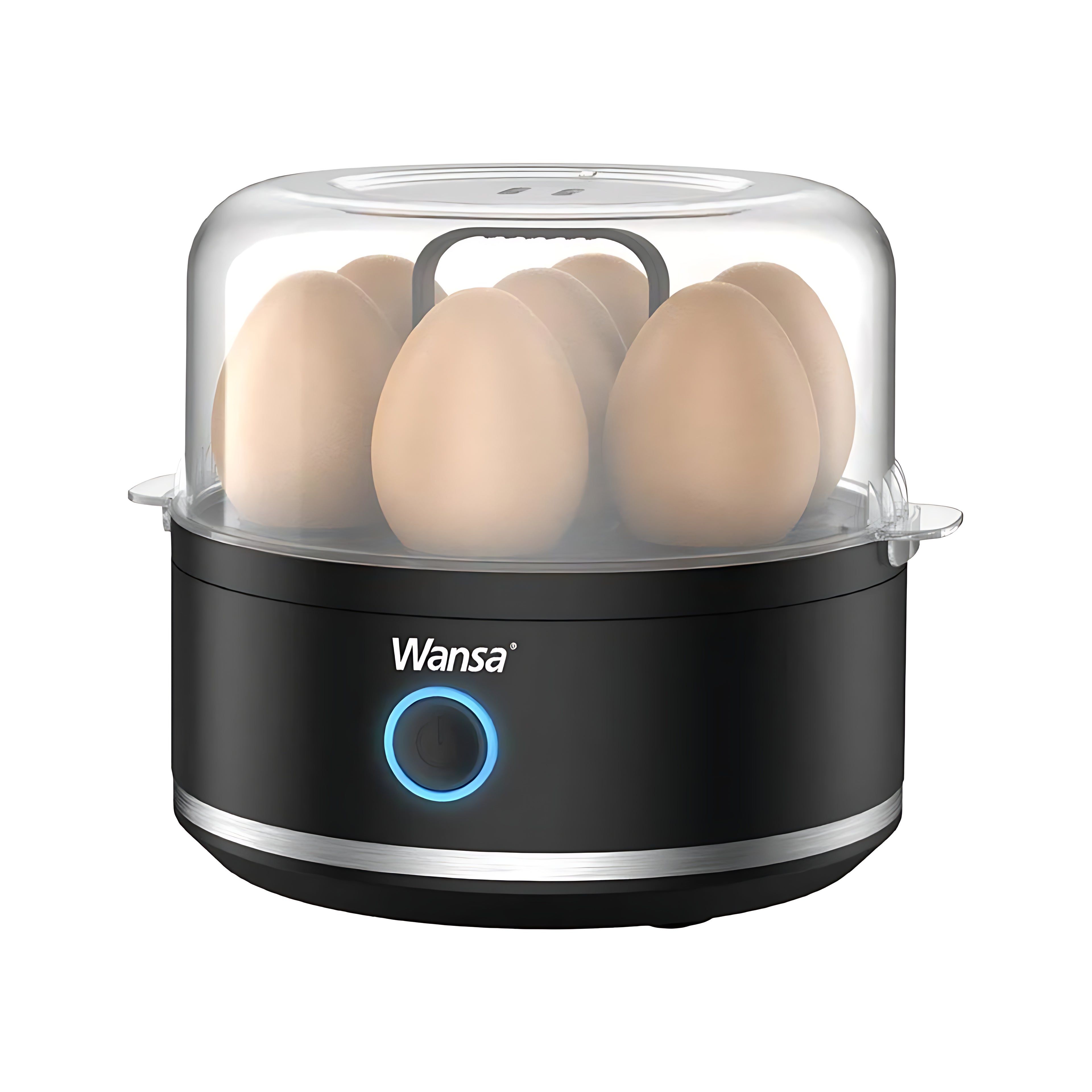 Wansa Egg Cooker, 7 Eggs Capacity, 400W | Black
