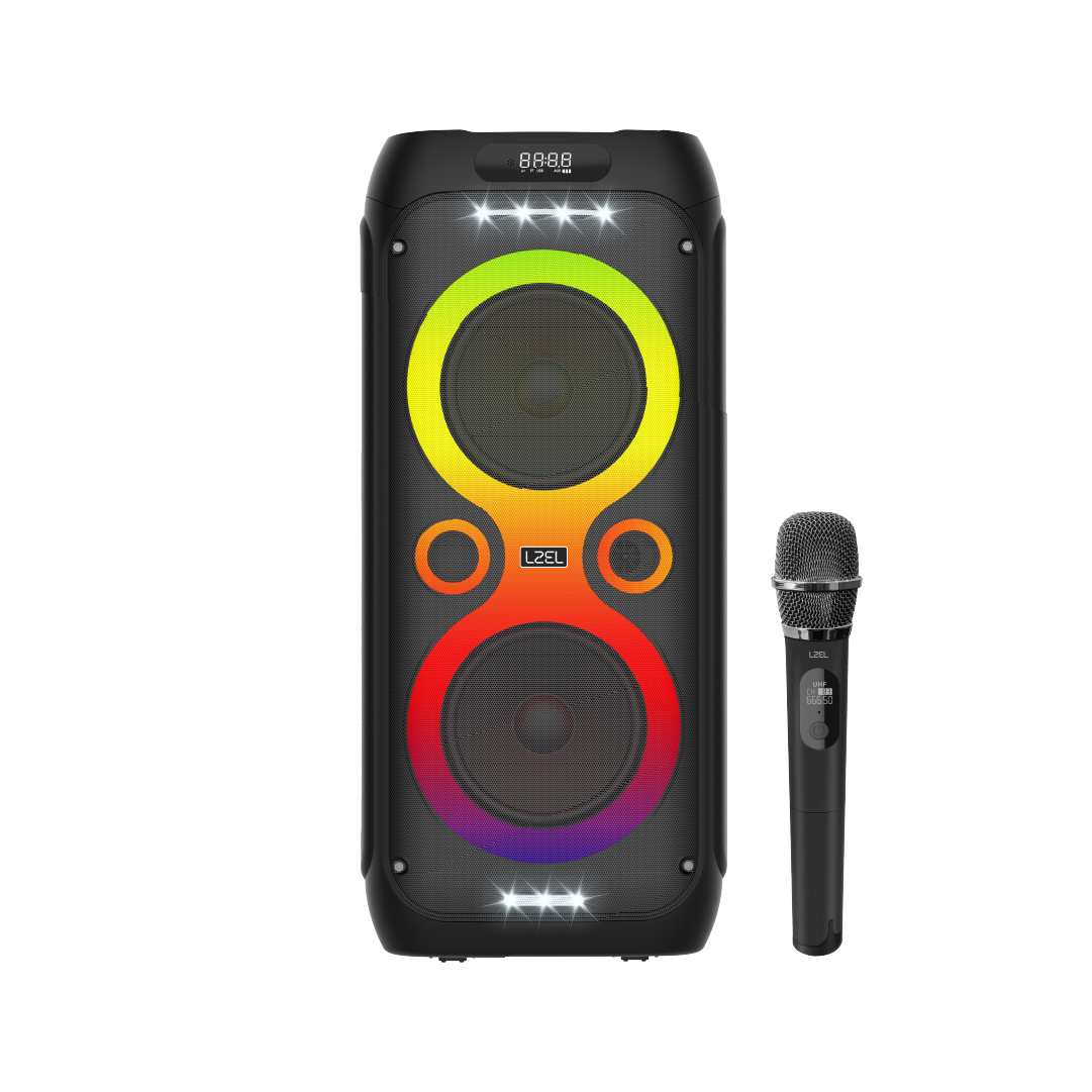 سماعة كاراوكي Lzel Aquilasonus A500 بتقنية البلوتوث، مع شاشة عرض LED، بقدرة عالية 80 واط وبطارية بسعة 6000 مللي أمبير