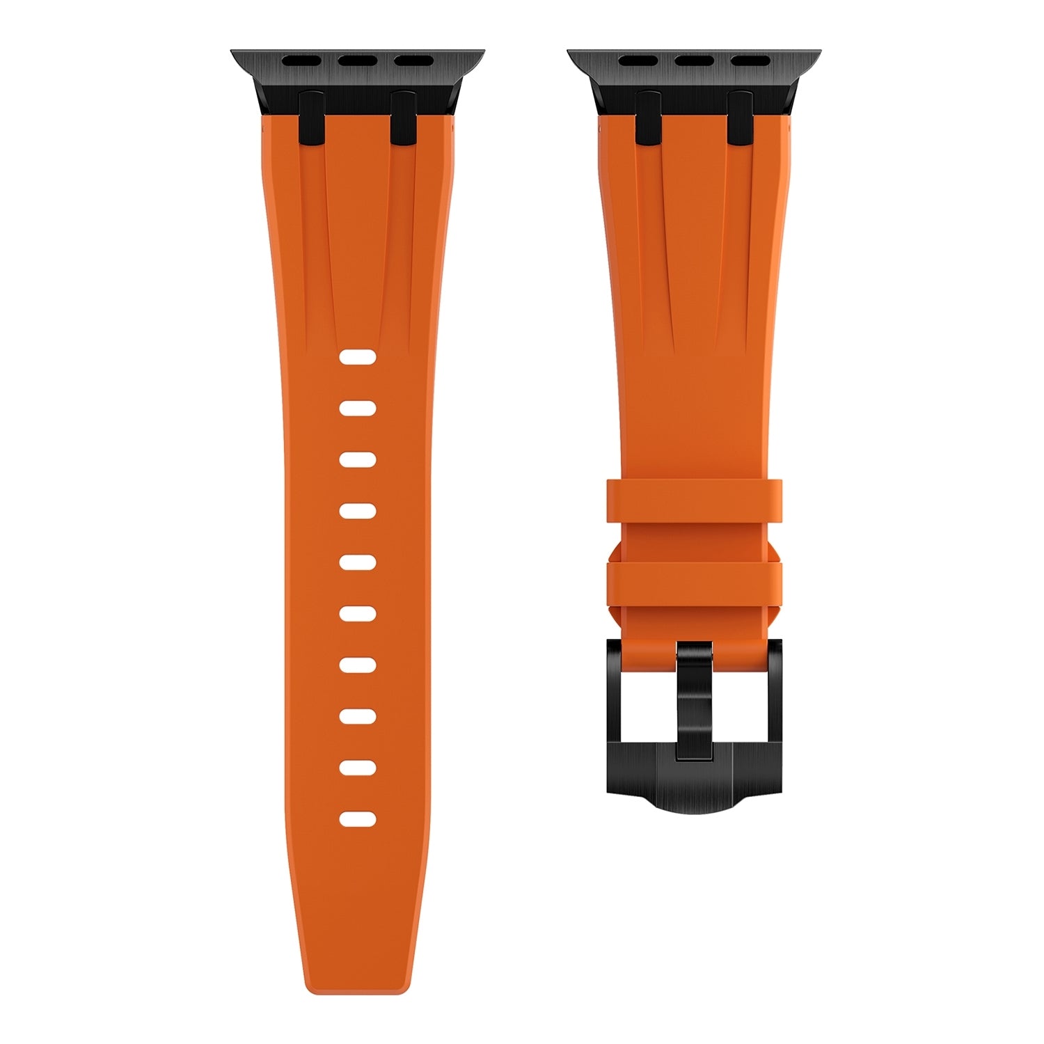 Metal Head Silicone Band For Apple Watch 45/49 Orange With Black Head | 224541