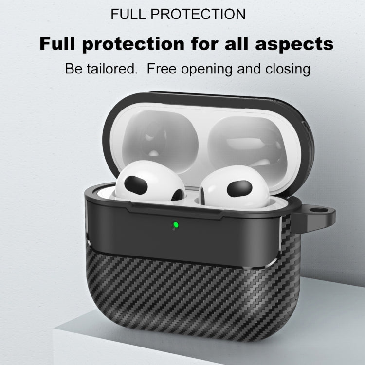 AirPods 4 TPU Carbon Fiber Texture Protective Case Black