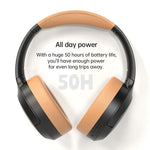 Wireless Active Noise Cancelling HeadPhones | Black / Brown