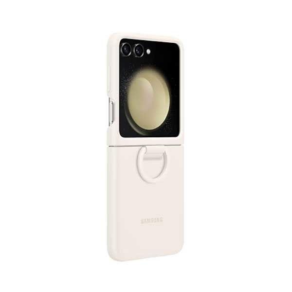 Samsung Galaxy Z Flip5 Silicone Case with Ring - Cream (EF-PF731TUEGWW)