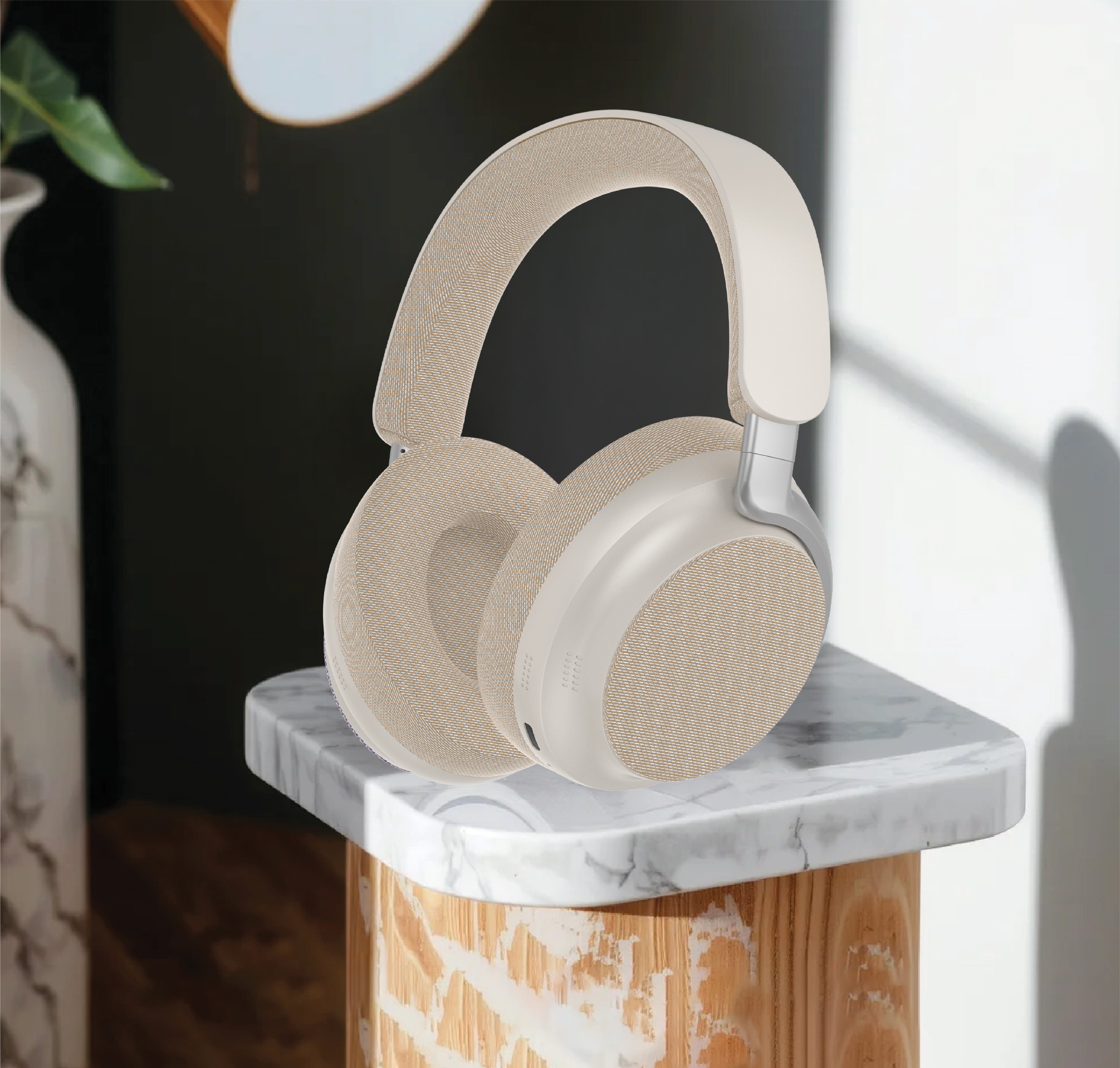 Asli Global Echo Max II Ultimate Sound Over-Ear Wireless Headphones | Beige