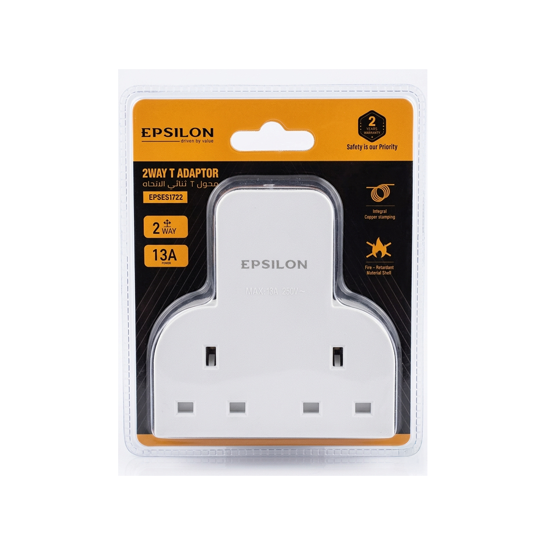 محول كهربائي EPSILON ثنائي الاتجاه (T Adaptor) – 13A 