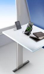 بطارية متنقلة Magcrest Flow من أسلي جلوبال 5 في 1 لاسلكي 10000 مللي أمبير بتقنية PD مع منفذي Type-C | أسود