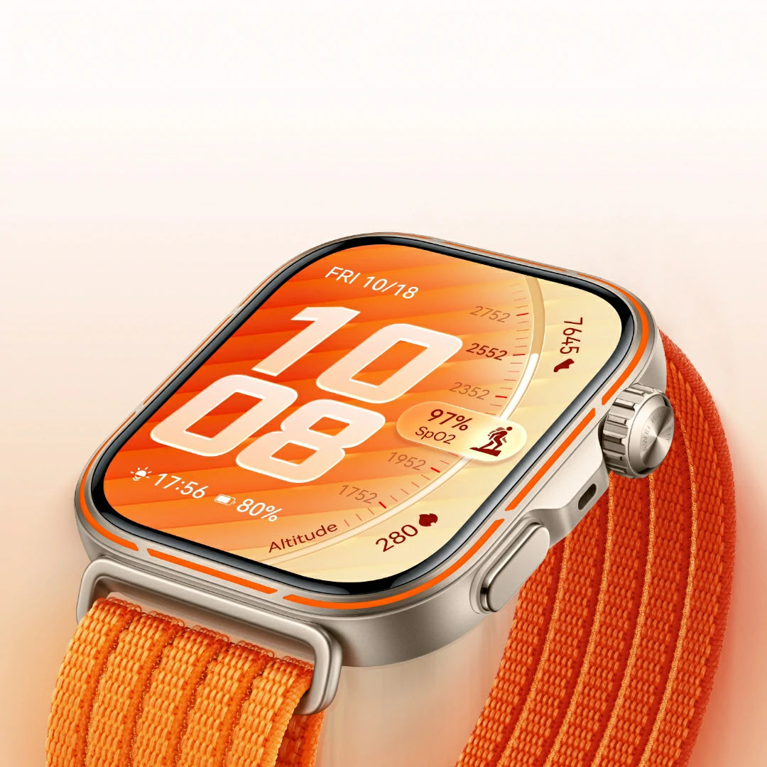 HUAWEI Watch Fit 5 Pro + Bundle Offer | Gradient Orange Nylon Strap