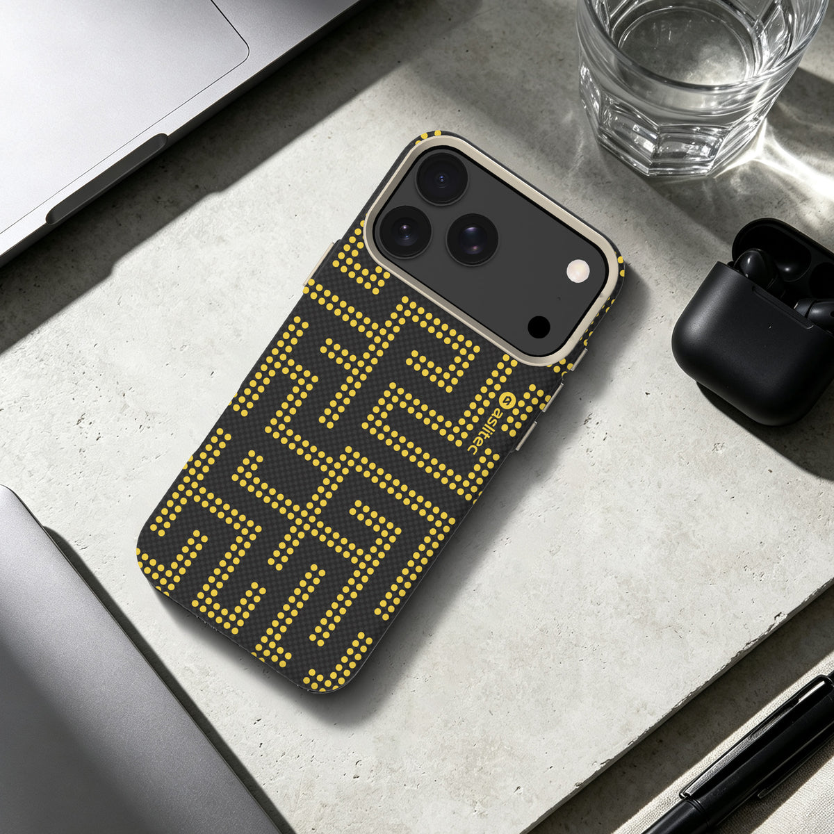 aslitec MAZEMAG MagSafe Case with Metal Accents & Maze Pattern for iPhone 18 Pro