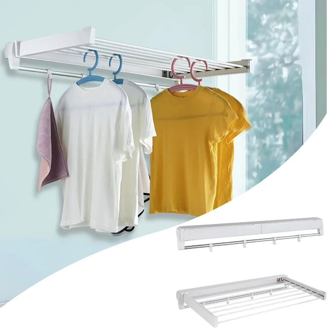 Foldable Clothes Drying Rack with 4 Hooks