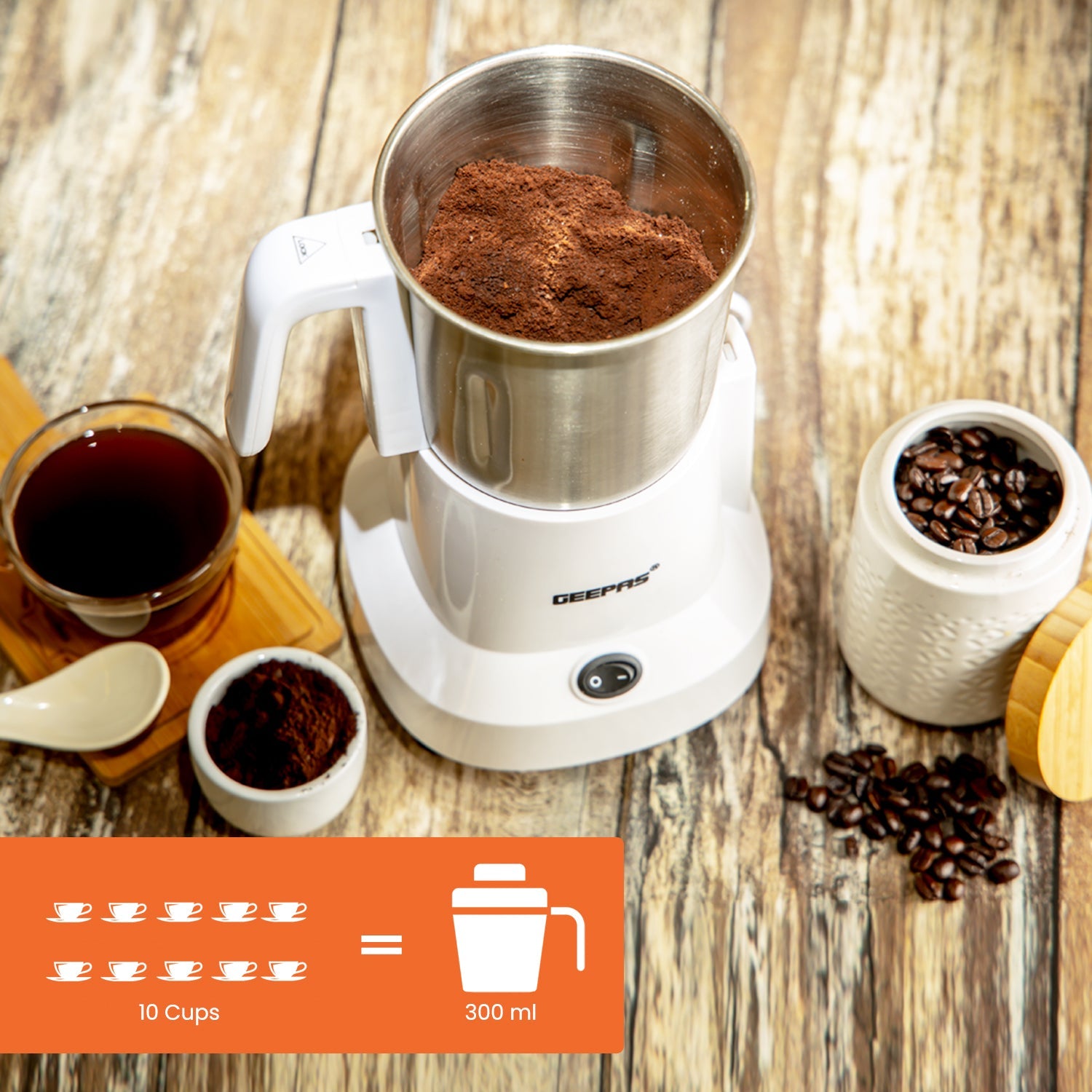 Geepas Food Processor | 450W | Overheat Protection | Stainless Steel Bowl & Cutting Blade| Pulse Control | Grinder for Spices, Coffee Beans, Nuts & Dried Fruits