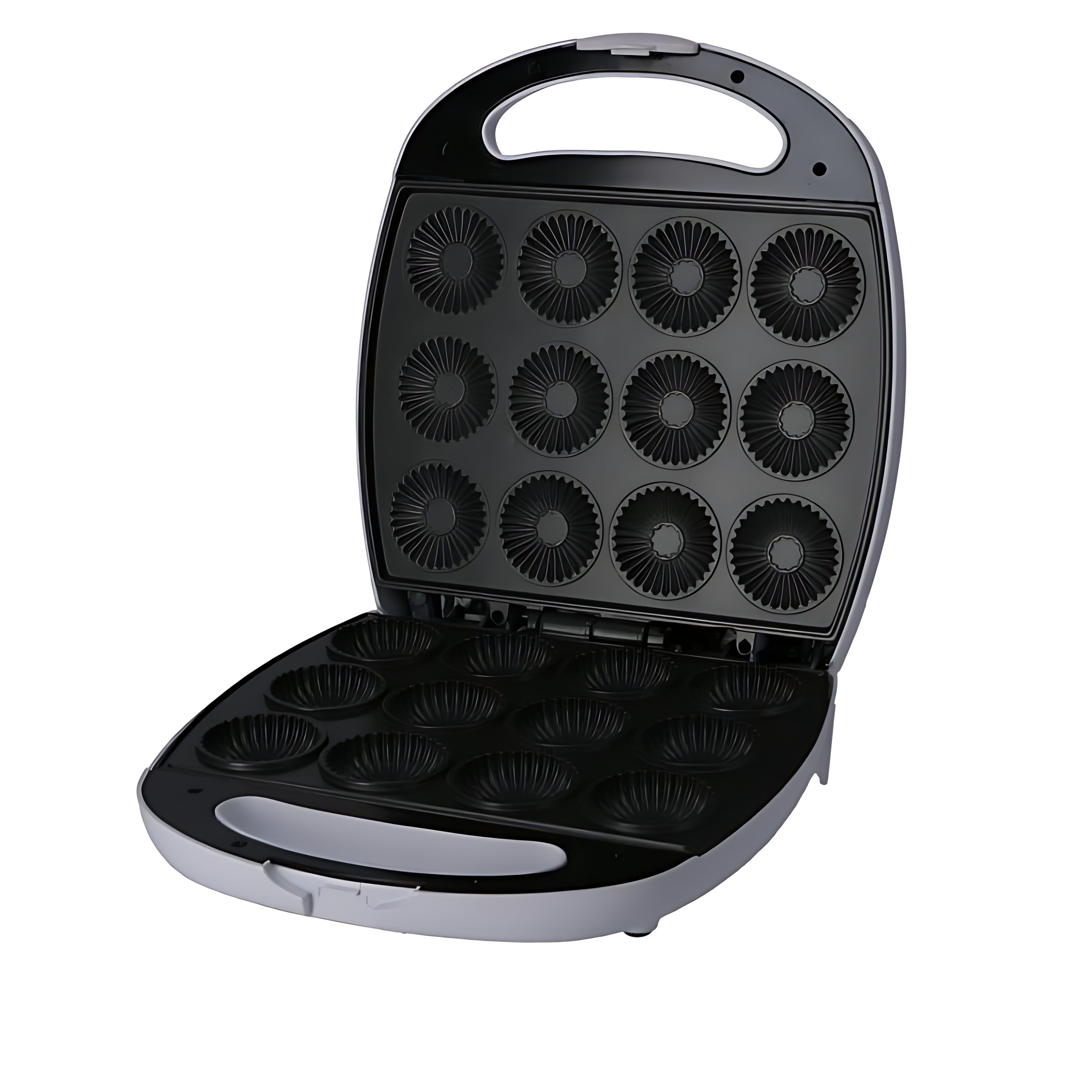 Geepas Mini Cake Maker – 2-in-1 Pie & Cake Maker, 12-Cup Capacity, 1400W Powerful Heating, Non-Stick Baking Plates, Ready Light Indicators