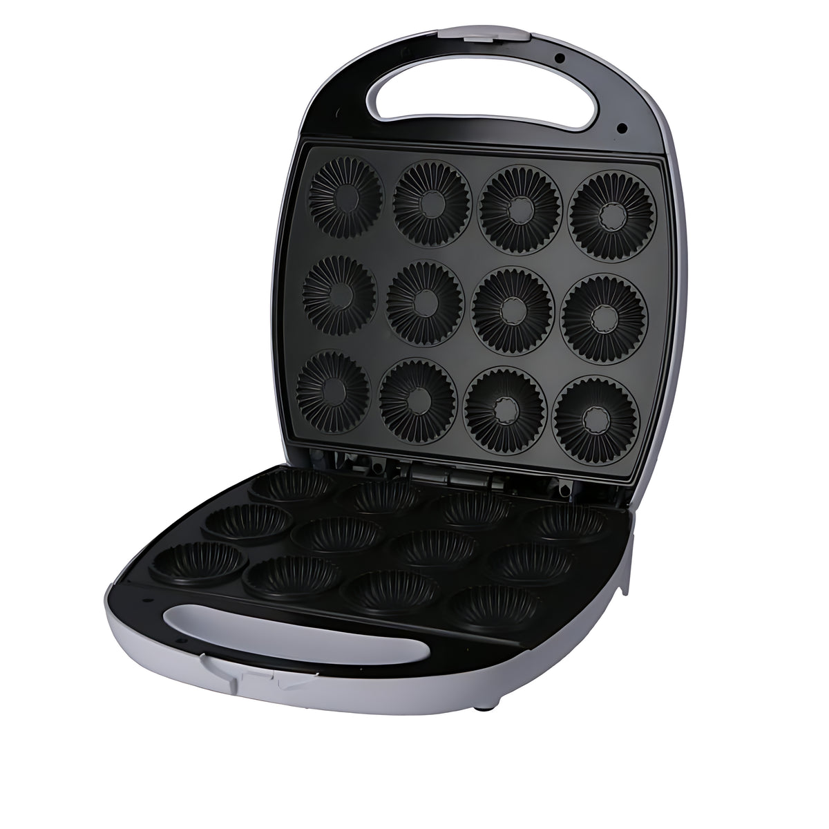 Geepas Mini Cake Maker – 2-in-1 Pie & Cake Maker, 12-Cup Capacity, 1400W Powerful Heating, Non-Stick Baking Plates, Ready Light Indicators