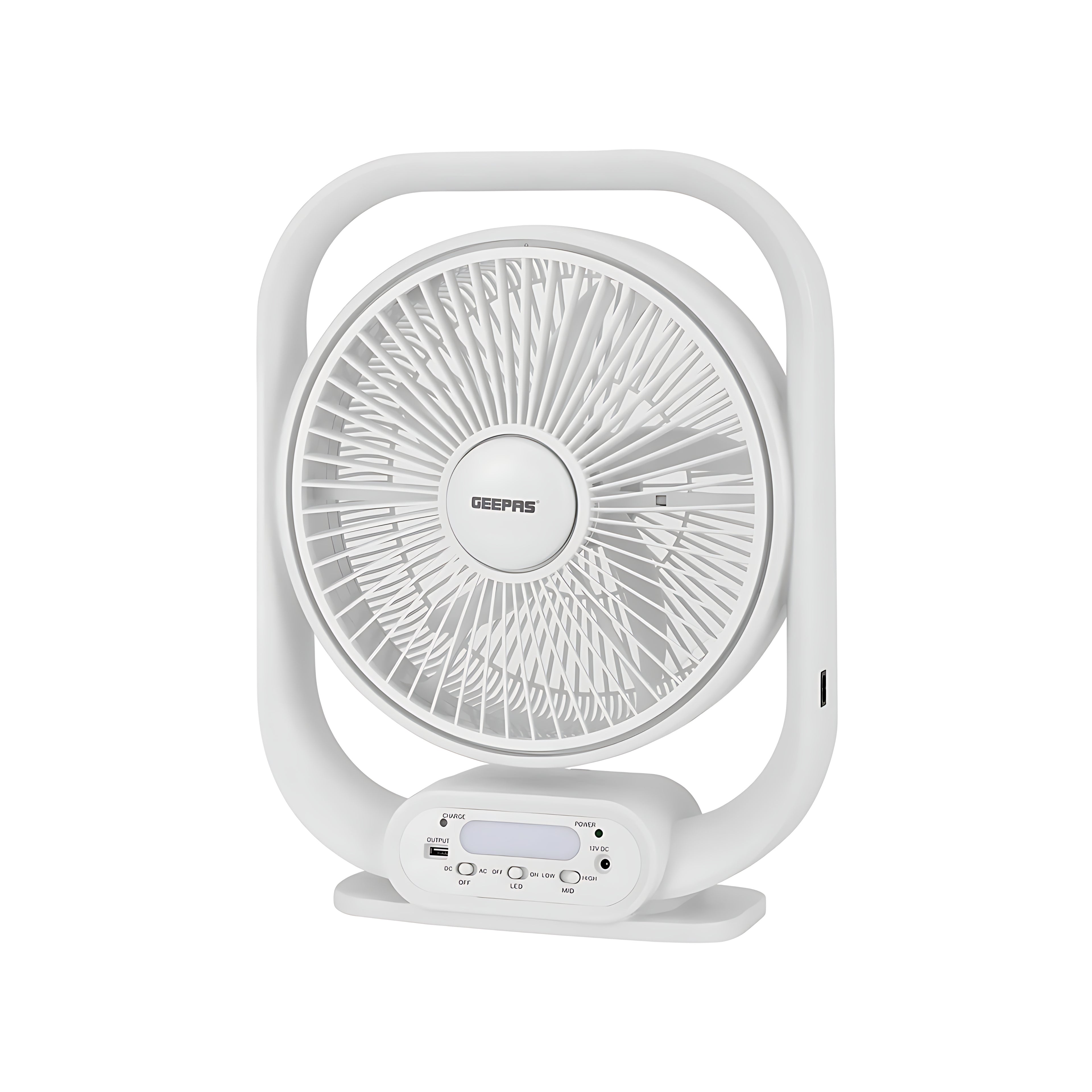 GEEPAS 12-Inch Rechargeable Table Fan with 5 Blades