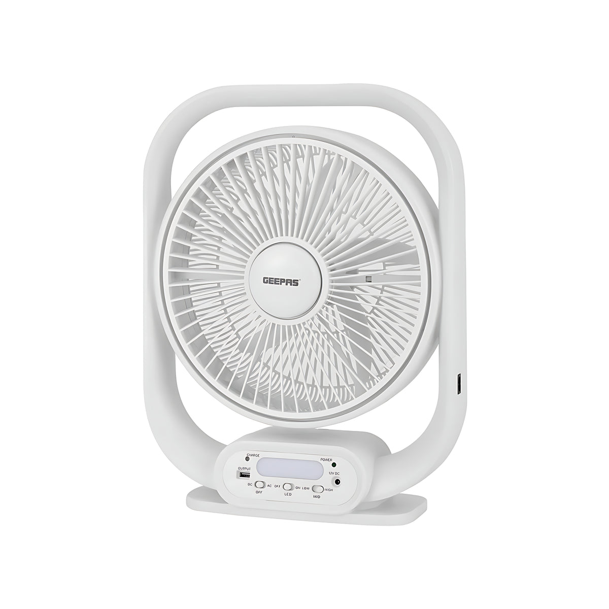 GEEPAS 12-Inch Rechargeable Table Fan with 5 Blades