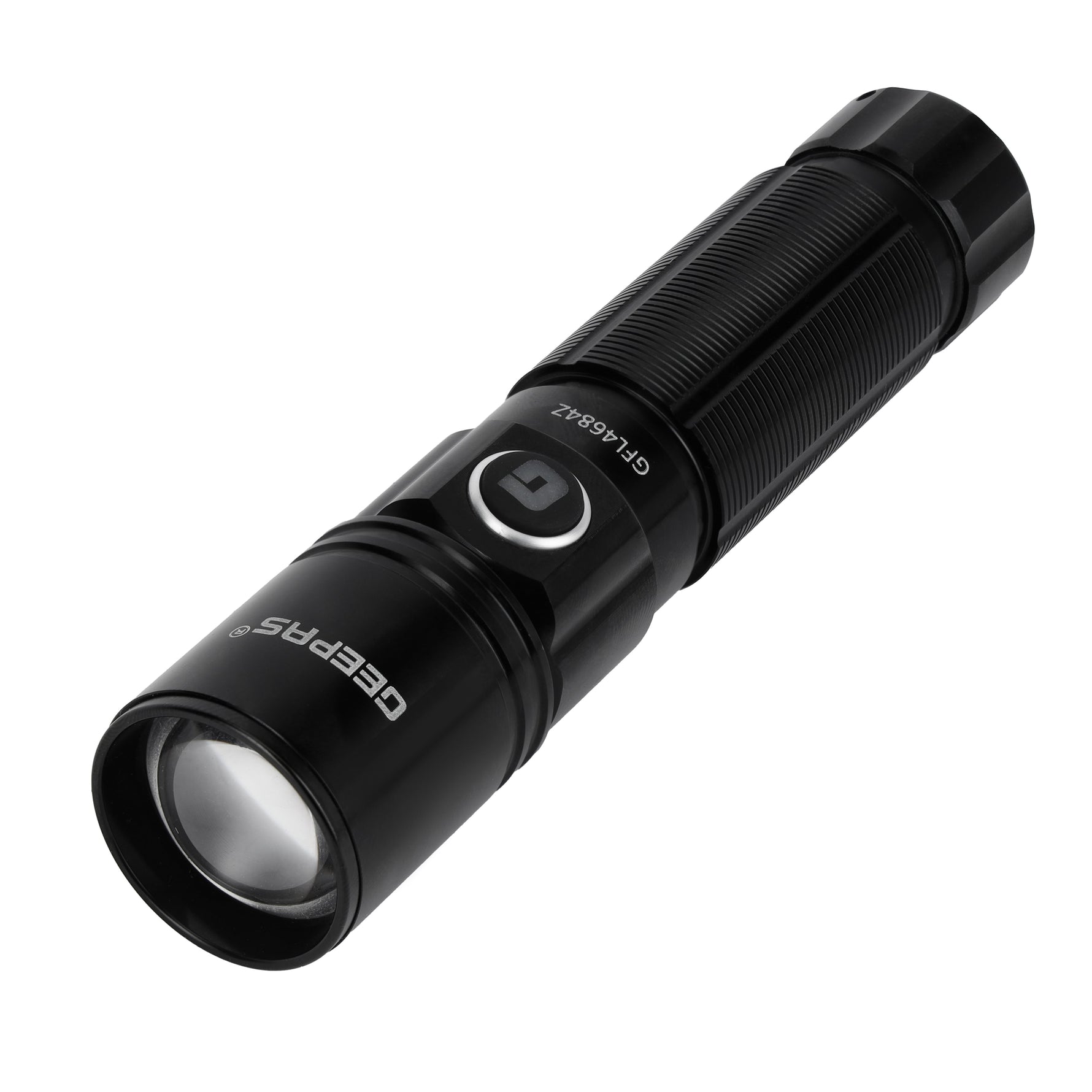 Geepas Zoomable LED Flashlight-GFL4684Z/ 10W High Power LED with 6 Hours Continuous Working Feature Suitable for Trekking, Cycling, etc./ 3000mAh Battery