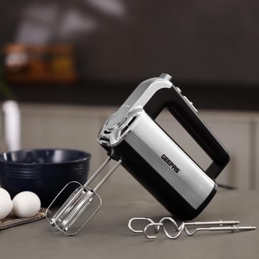 Geepas Hand Mixer 400W – 5 Speeds, Turbo, Stainless Steel Beaters, Lightweight & Easy to Use