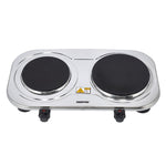 Geepas Double Hot Plate – 2500W, Dual Solid Plates, Adjustable Temp, Auto Thermostat, Overheat Protection